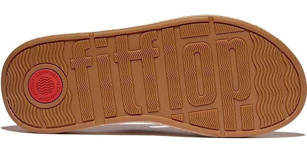 Fitflop F-Mode Espadrille Leather Flatform Cross Slides Sandale