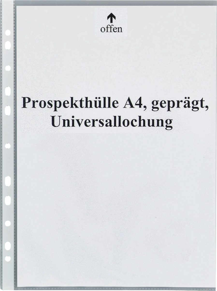 Prospekthülle Prospekthüllen A4 80my genarbt VE=100 Stück