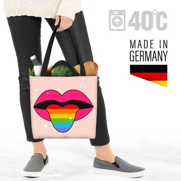 VOID Henkeltasche (1-tlg), Pride Zunge Mund LGBTQ Grafik Lippen gestreift Gay pride flag parade