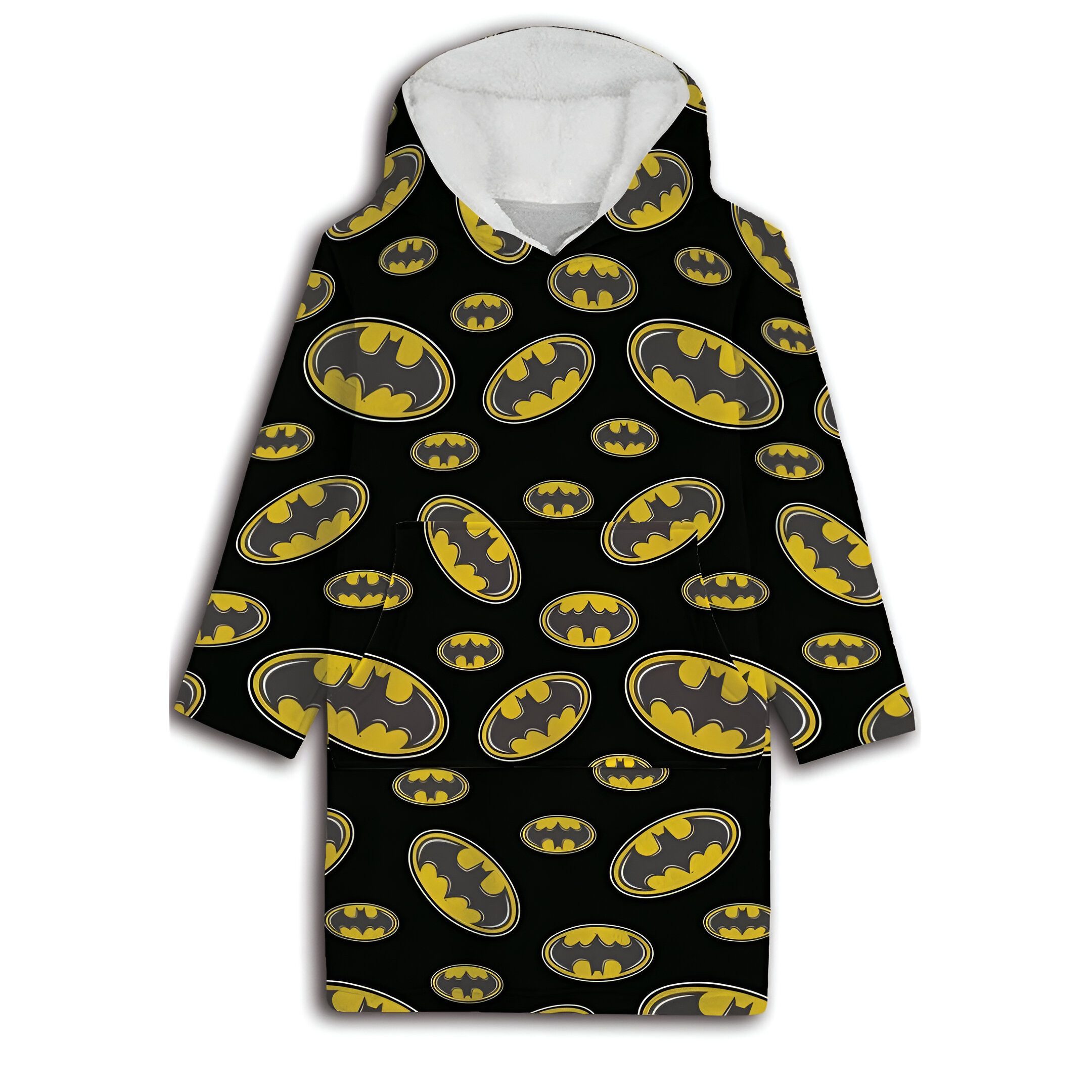 DC Comics Sweatponcho Batman Herren Kuschelponcho mit Ärmeln Kapuze Tasche XS-L Gr. XS bis L Onesize