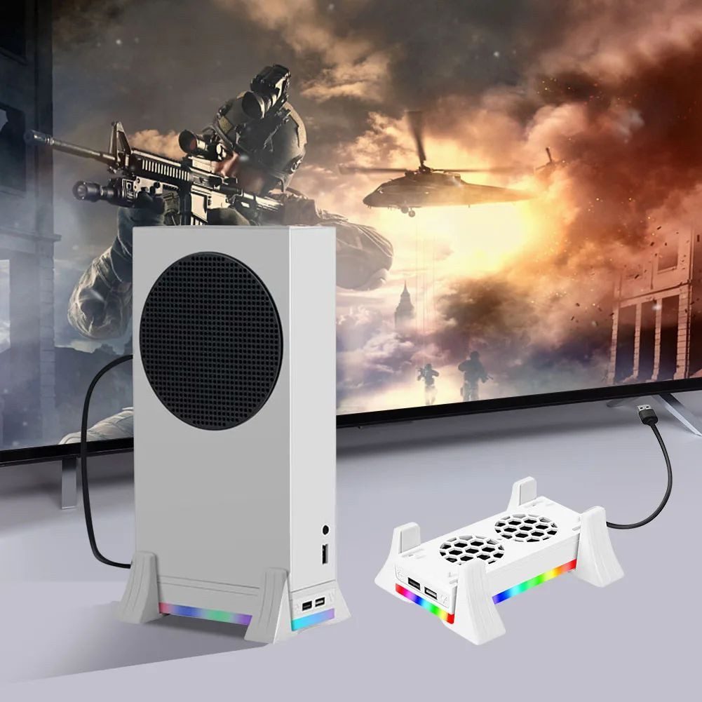 AURIVION Xbox Series S Standkühler, 3-Gang-Lüfter Controller (Set, 1 St., LED-Licht, USB-Anschlüsse)
