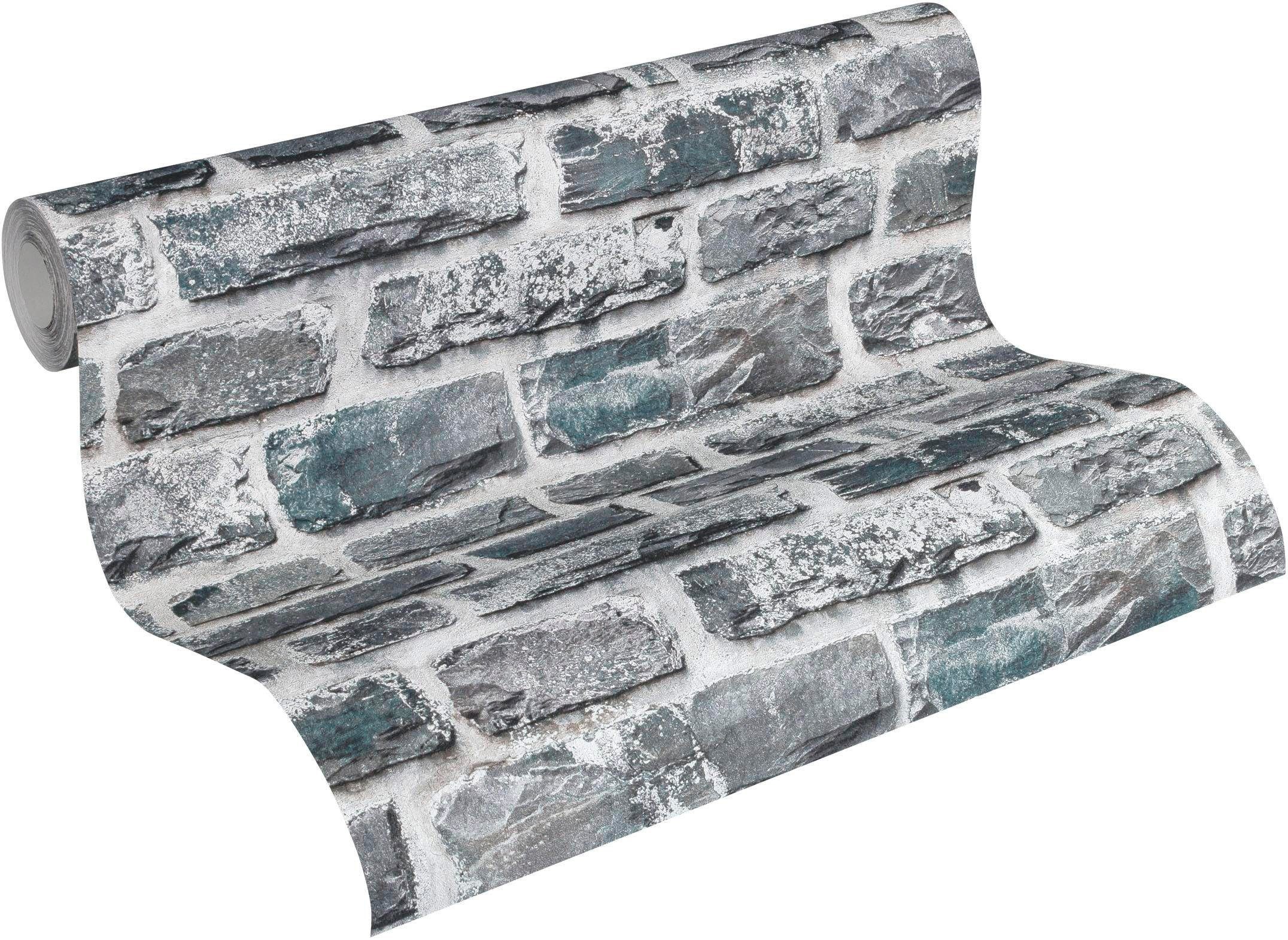 living walls Vliestapete Neue Bude 2.0, leicht strukturiert, Motiv, Steinoptik, gemustert, Landhaus Tapete Stein Tapeten Wohnzimmer Schlafzimmer Küche Flur Optik