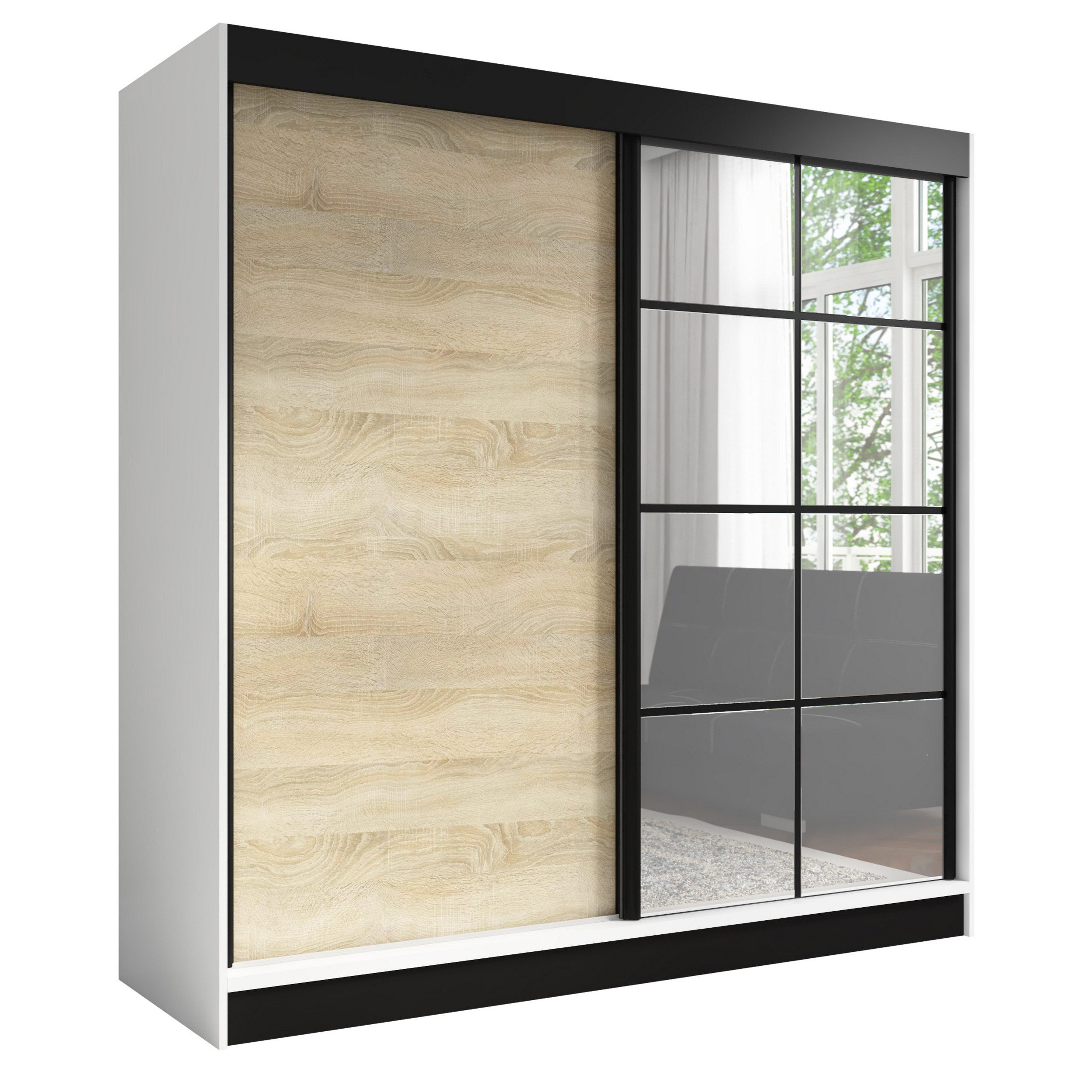A&J MöbelLand GmbH Schiebetürenschrank TAVIRO 2-türiger Kleiderschrank mit günstig online kaufen