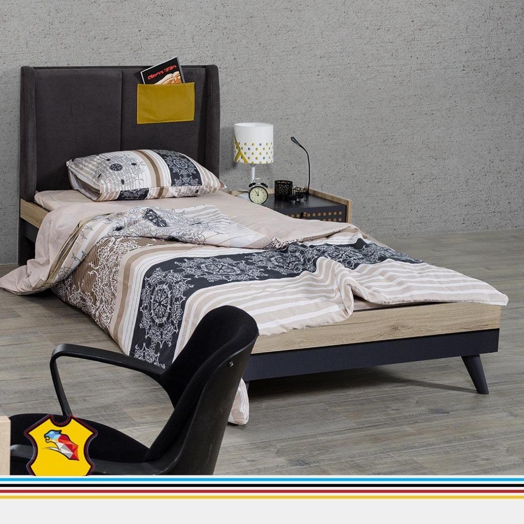 Xlmoebel Einzelbett Schwarzes Holz-Einzelbett für modernes Jugendzimmer (Einzelbett, 1-tlg., Bett), Hergestellt in Europa