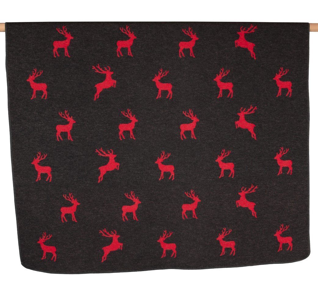 Wohndecke Silvretta 'Hirsche allover' 140 x 200 cm, DAVID FUSSENEGGER günstig online kaufen