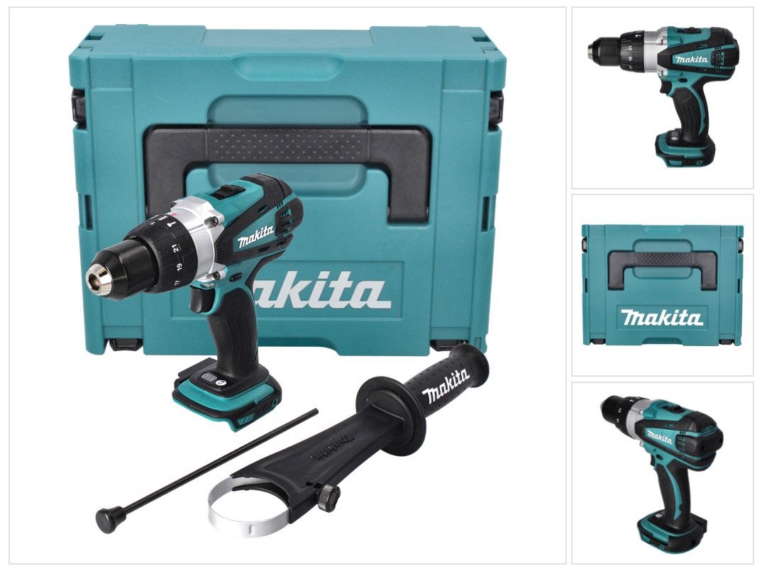 Makita Akku-Schlagbohrschrauber BHP 458 ZJ 18 V Li-Ion Akku Schlagbohrschrauber mit Makita MAKPAC