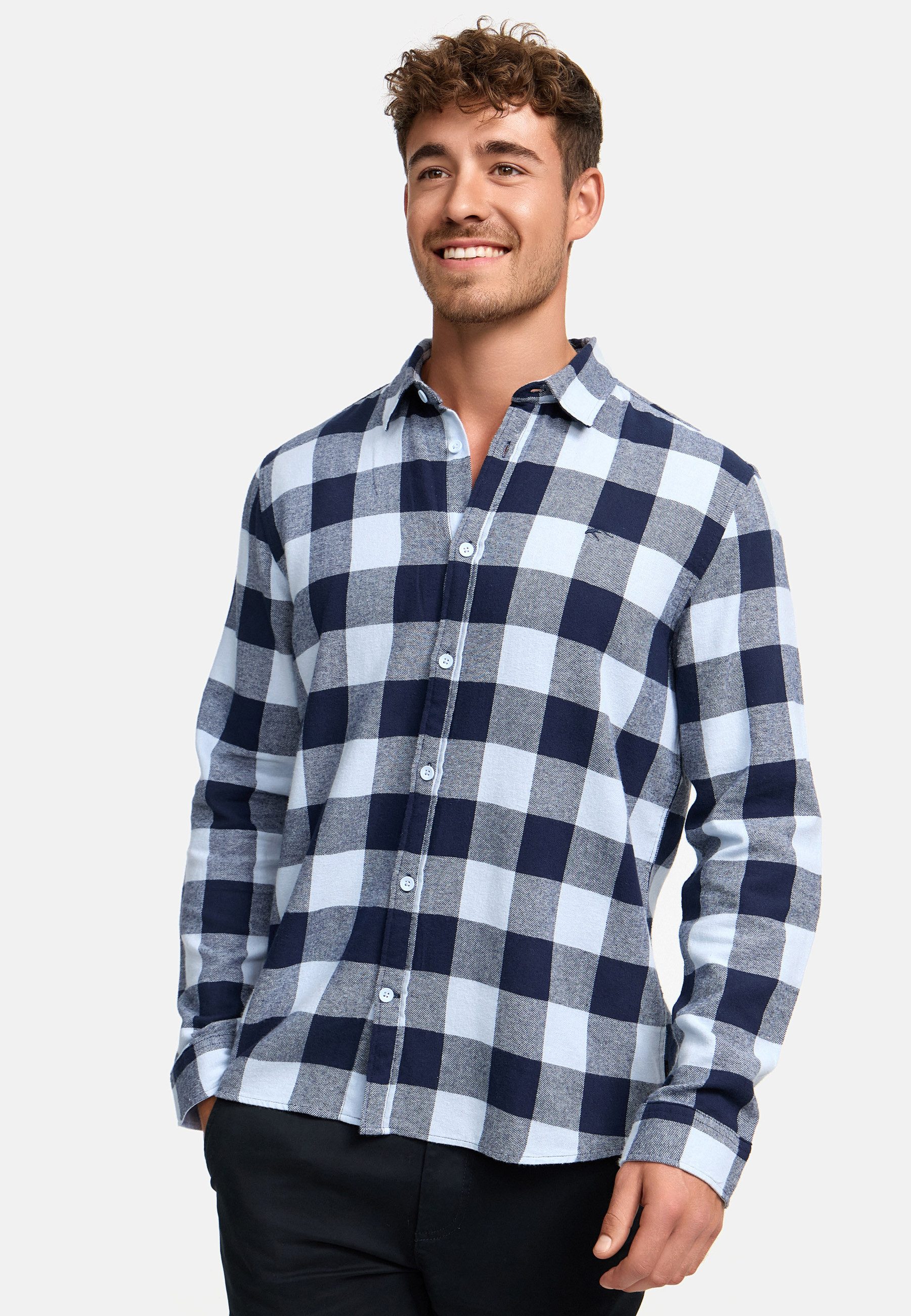 Indicode Langarmhemd Herren INGilman Herrenhemd Langarm aus 100 % Baumwolle günstig online kaufen