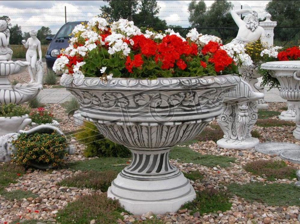 Skulptur Blumenkübel Kübel JVmoebel Figur Gefäss Garten Pflanz Blumentöpfe Vasen