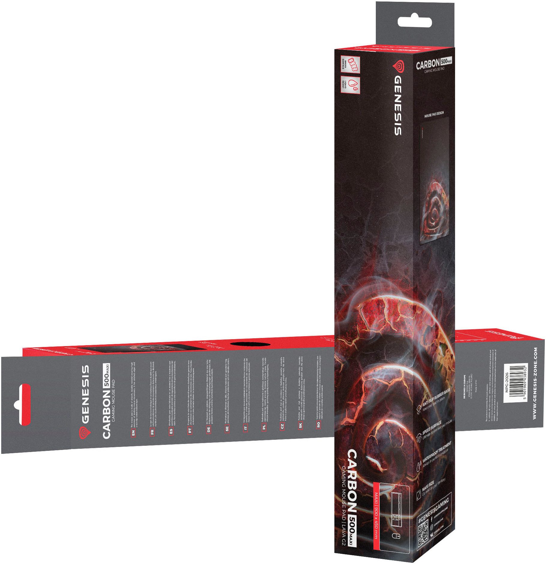 Genesis Mauspad CARBON 500 "LAVA" XXL (900mm x 450mm)