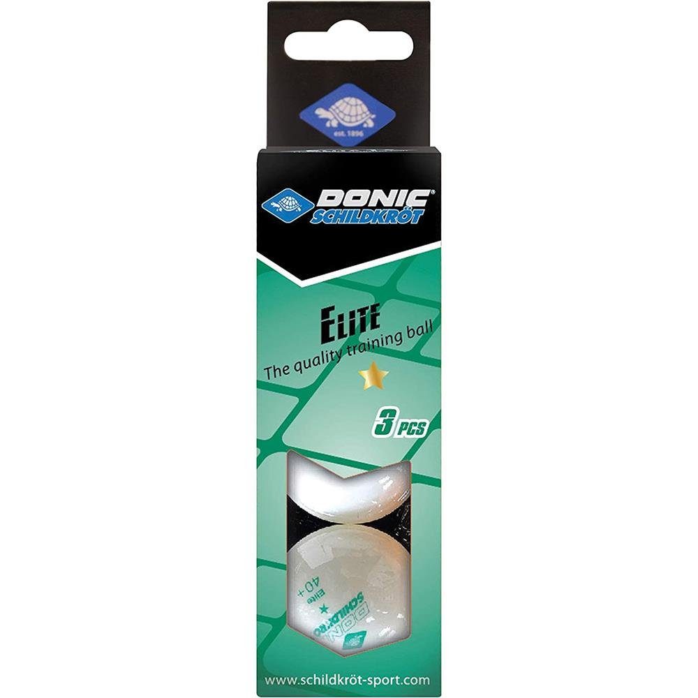 Schildkröt Tischtennisball (Set, 3-St), 1-Stern Elite, 40 mm, Weiß, Kunststoff, TT-Ball