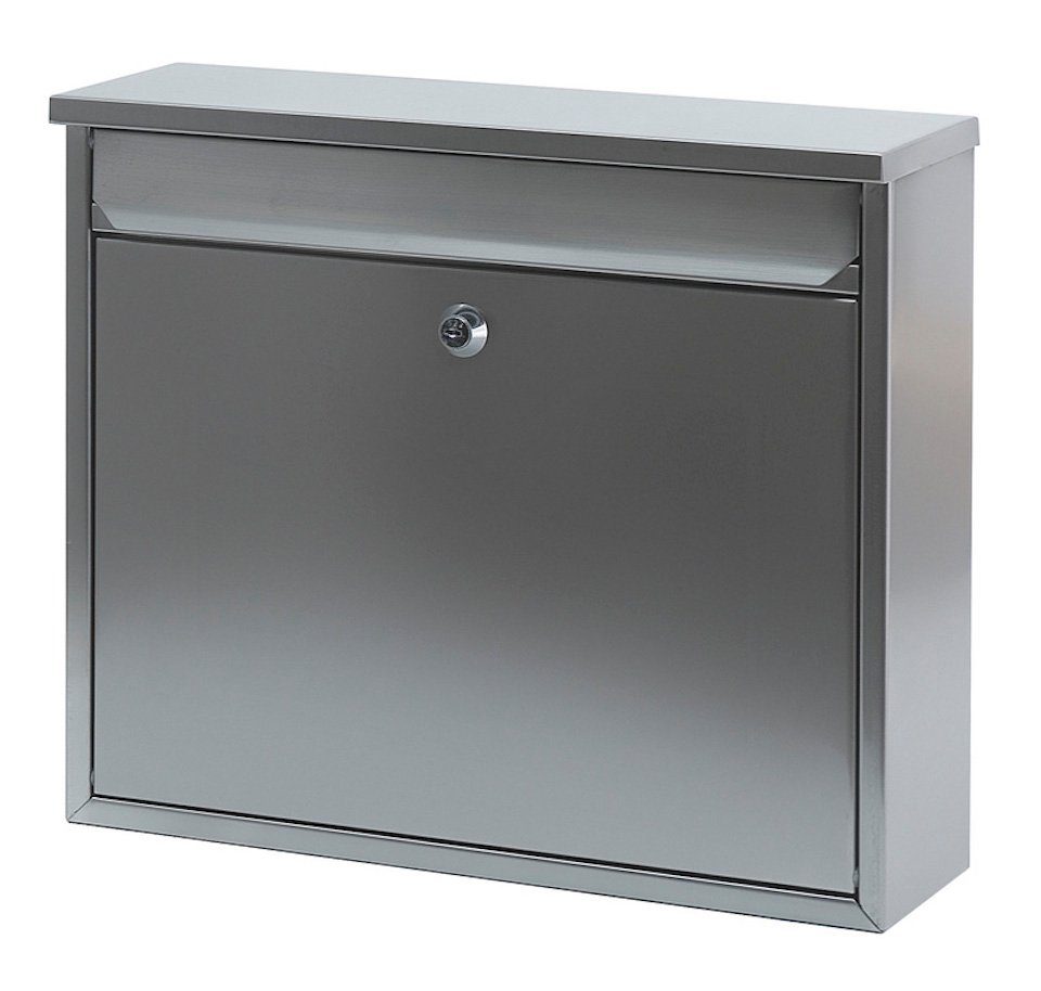 PROREGAL® Wandgarderobe Wandbriefkasten Granadan aus Stahl mit Einwurfsklappe, Schwarz