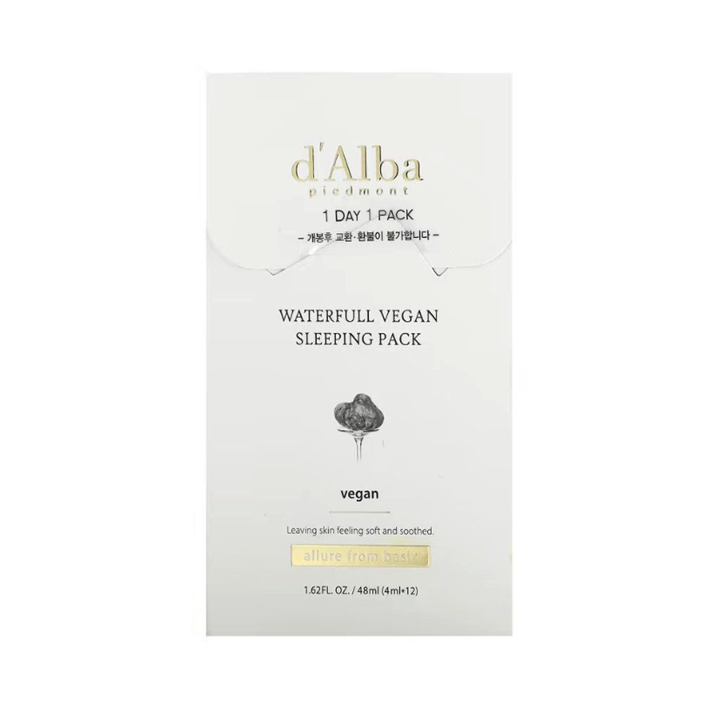 d'Alba Schlafmaske d'Alba, Waterfull Vegan Sleeping Pack – 4 ml x 12 Sachets, 12-tlg.