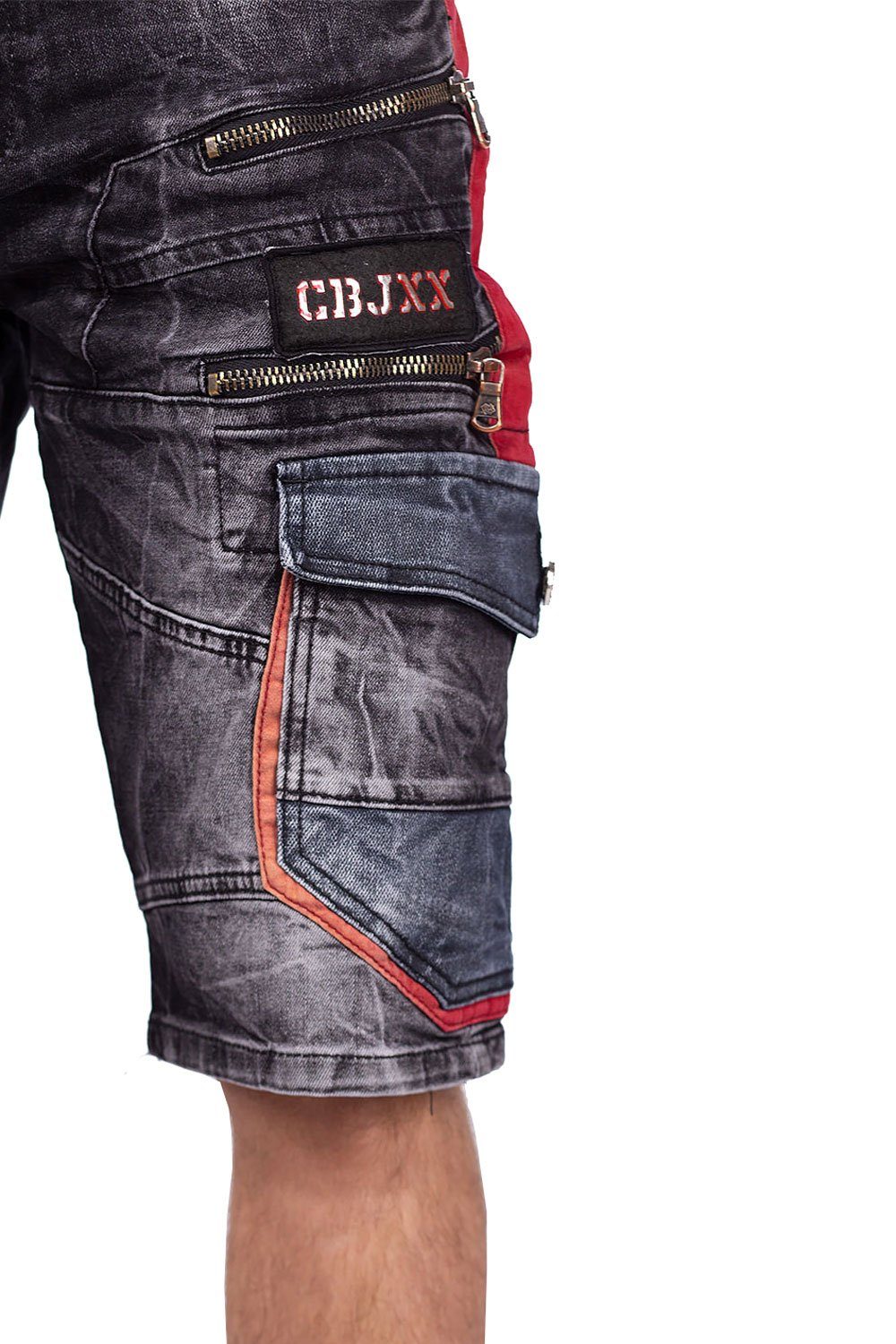 Baxx Kurze Style & Cargo Jeansshorts (1-tlg) Cipo Zippern Hose mit BA-CK224