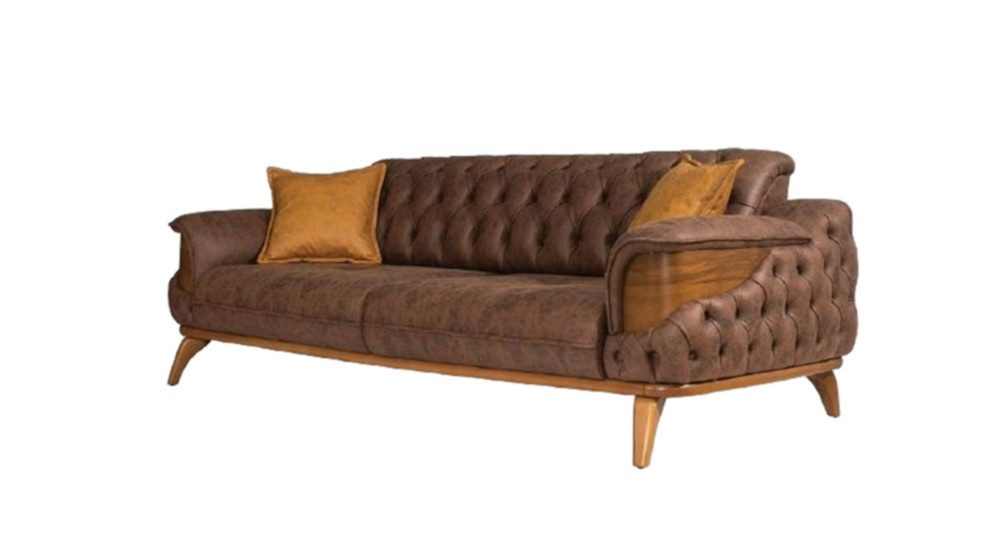 Sofa Neue braune Luxus Chesterfield Couch mit Lederpolstern