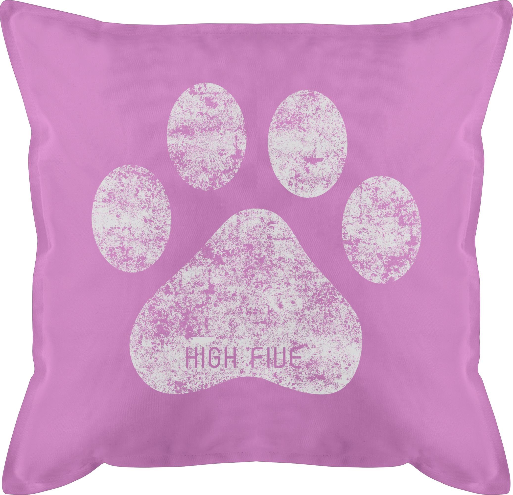 High Hunde Dekokissen Shirtracer Pink Deko-Kissen Five Hobby 1 Pfote,