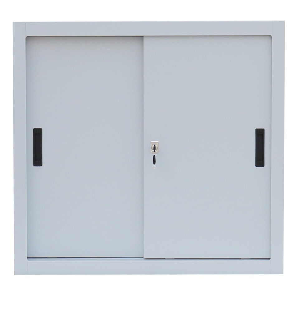 Steelboxx Schiebetürenschrank Schwebetürenschrank Aktenschrank Sideboard 750 x 800 x 450 mm (1-St) komplett montiert
