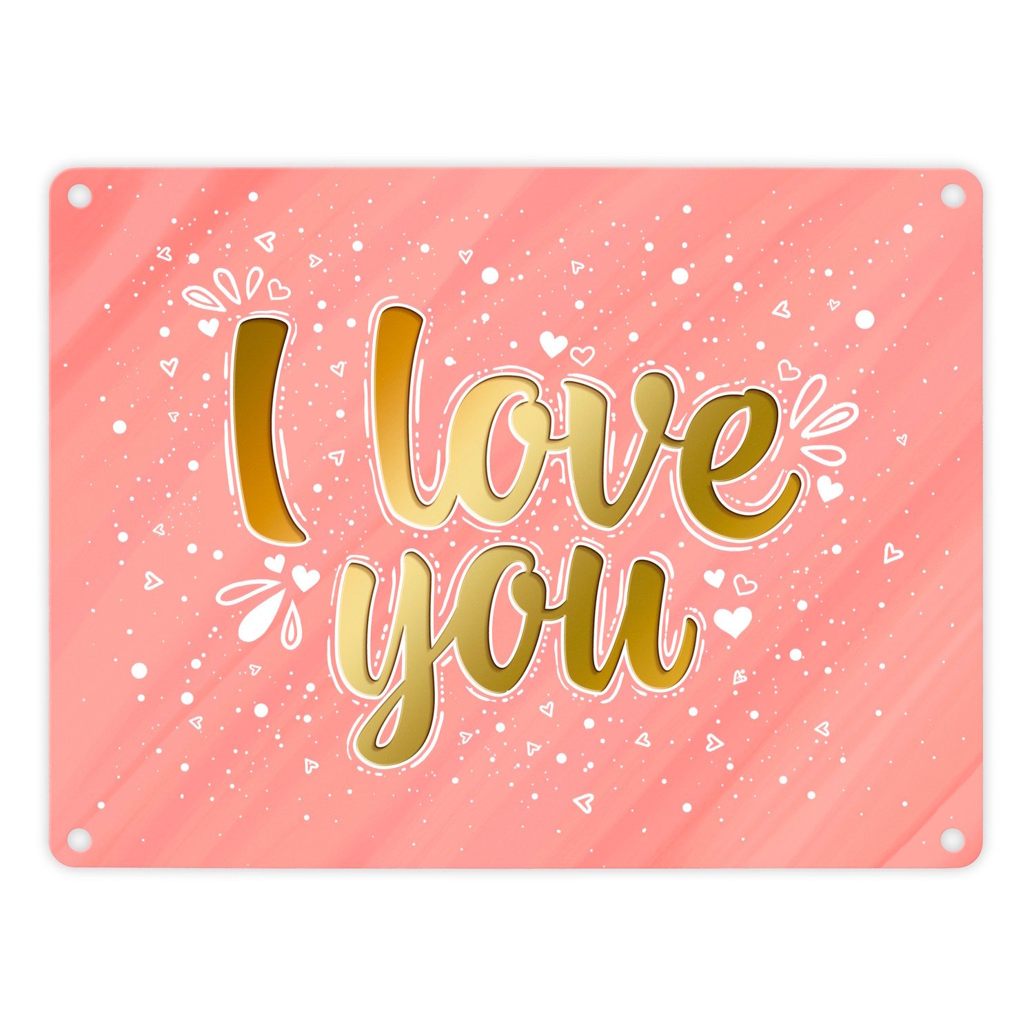 Metallschild I love you Metallschild Liebe Glück Valentinstag Pärchen Paar Mann