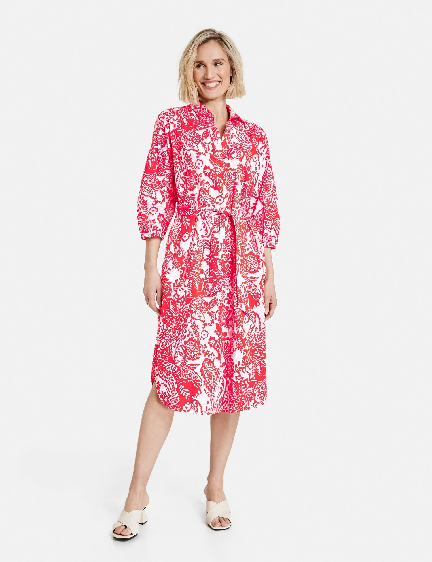 GERRY WEBER A-Linien-Kleid Modisches Blusenkleid mit Taillenband