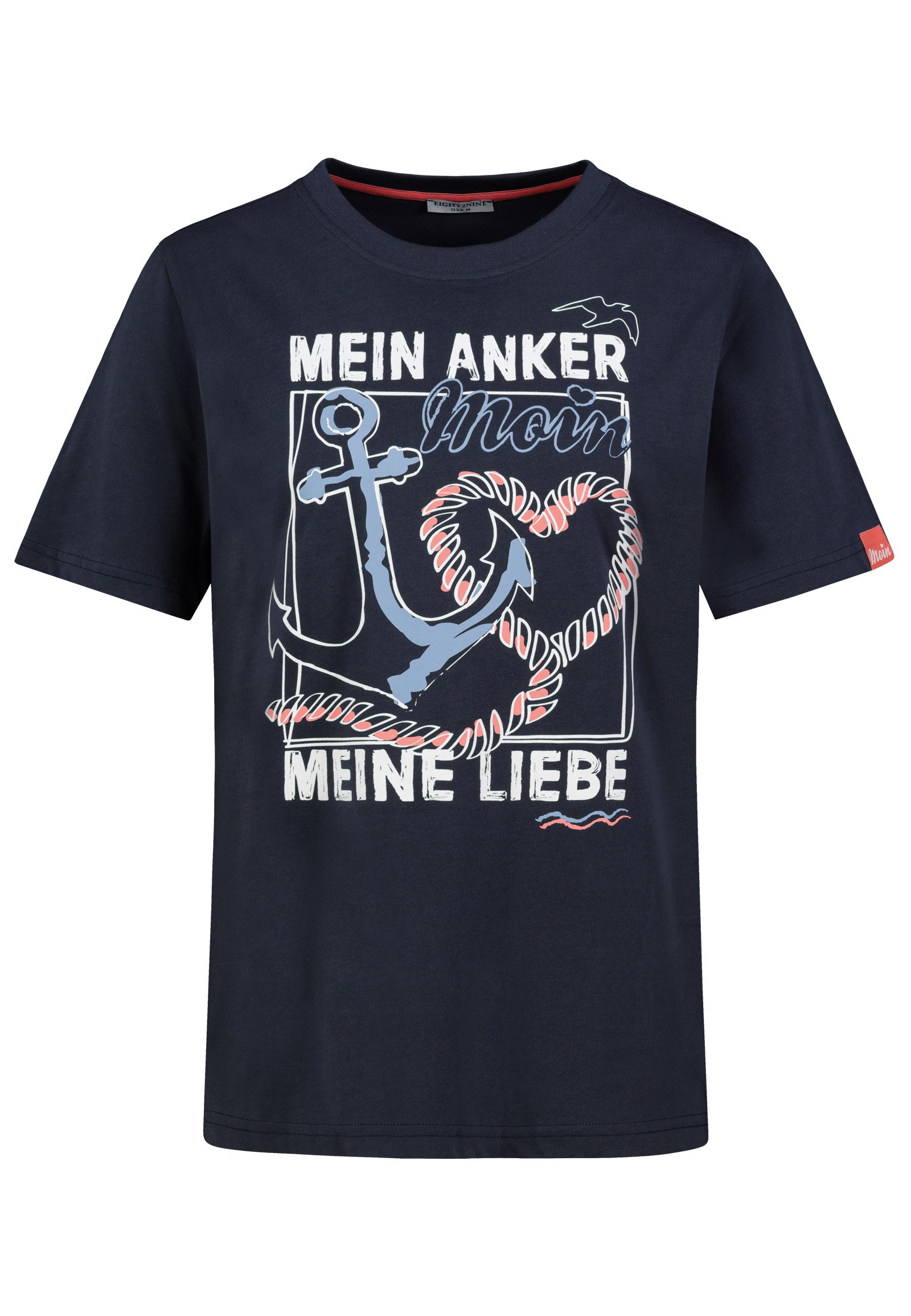 Eight2Nine T-Shirt Damen Baumwollshirt mit Küstenprints verschiedene Küsten- und Meeresmotive