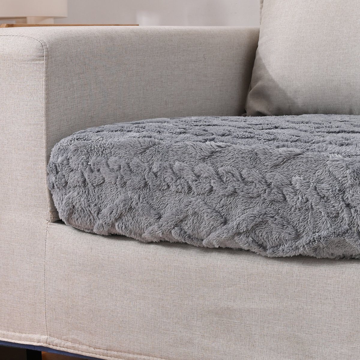 überzug Grau HOMEIDEAS, Sofahusse, Sofabezug elastisch, L Form Couch