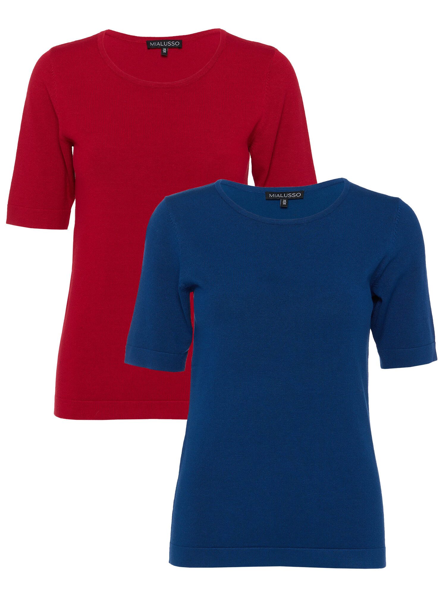 Rundhalspullover Halbarmshirt
