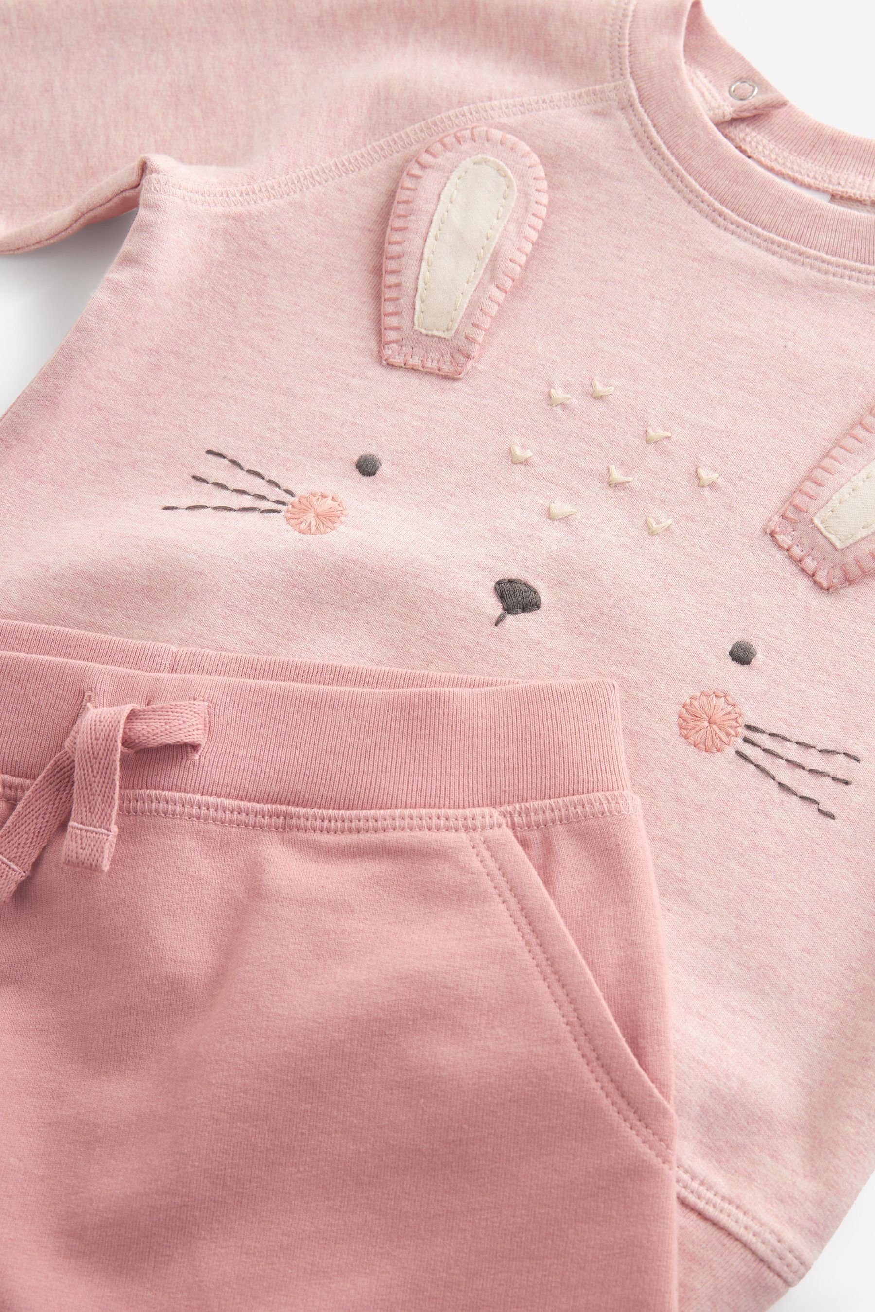 Next Shirt Leggings Leggings 2-teiliges Babyset und Bunny & mit Sweatshirt (2-tlg) Pink