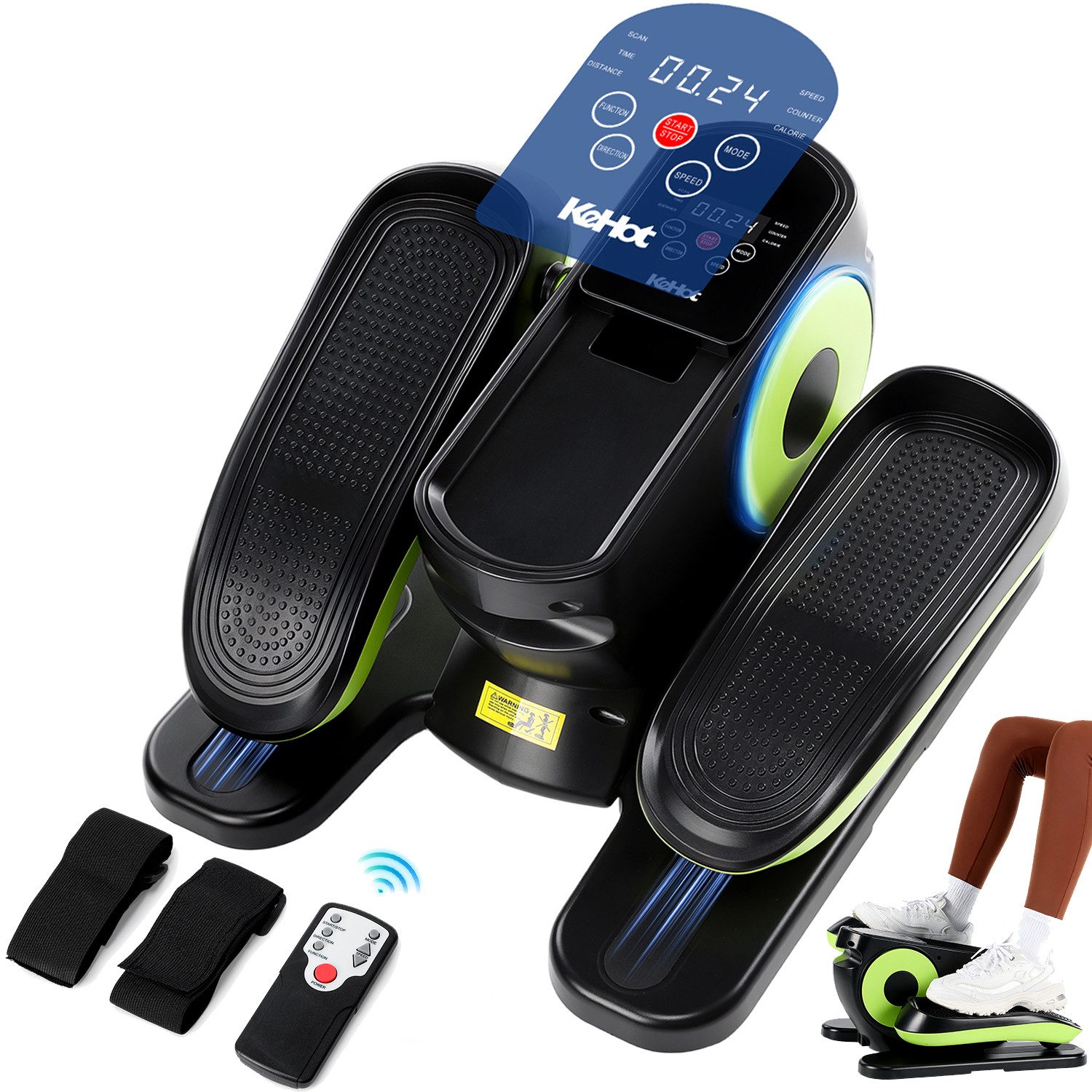 kehot Mini-Stepper Automatischer Mini-Stepper mit Display & Fernbedienung für Zuhause (Elektrischer Sitz-Stepper mit 12 Stufen & 3 Programmen, Leiser Motor, Kompakter Unter-Tisch Stepper für Büro & Heimtraining, 50kg belastbar), Mini Fitness-Stepper mit Z