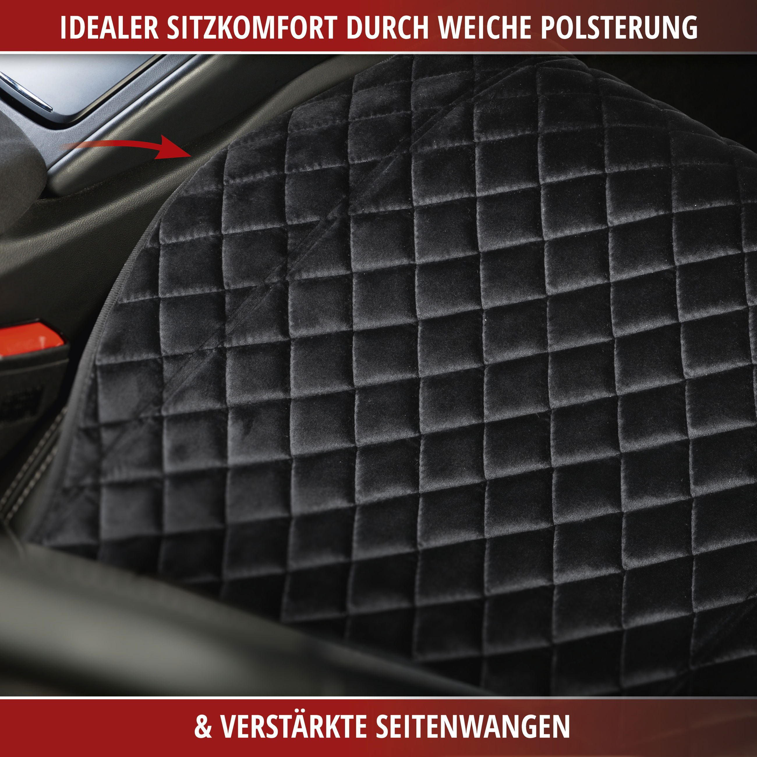 WALSER Autositzauflage Sitzaufleger Comfortline Luxor, 1 Stück, 0-tlg. – Bild 4 von 5