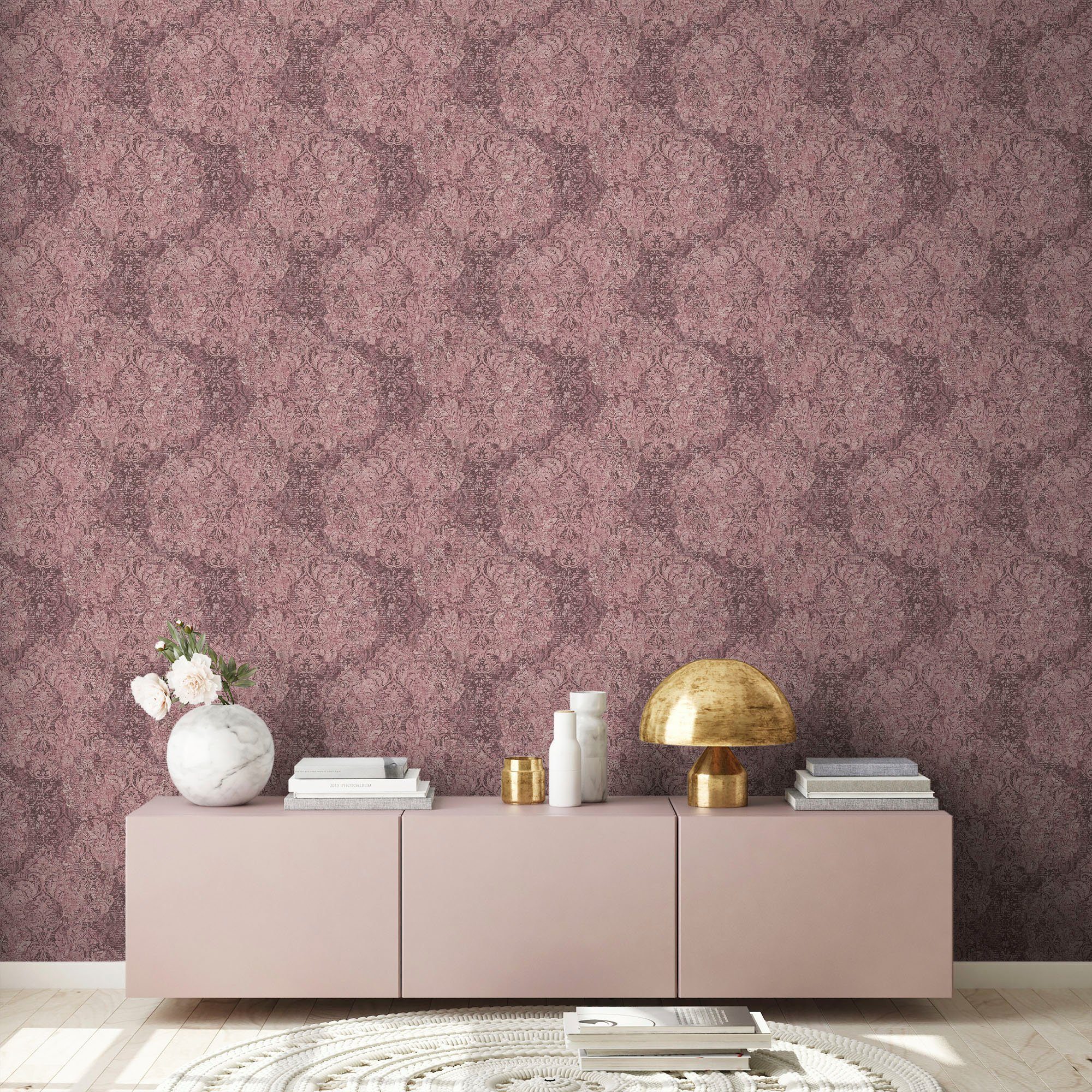 living walls Vliestapete Mata Hari, leicht strukturiert, Barock, Glitzermuster, ornamental, Vintagetapete Tapete Barock Tapeten Wohnzimmer Schlafzimmer Küche Flur