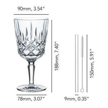 Nachtmann Weißweinglas Noblesse Cocktailgläser mit Glastrinkhalmen 355 ml, Glas