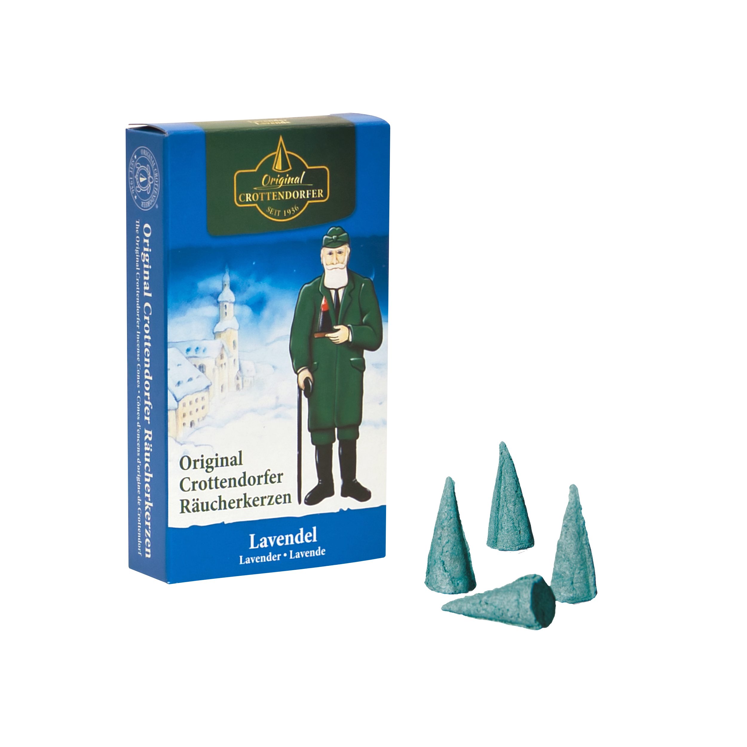 Crottendorfer Räucherkegel Crottendorfer Räucherkerzen 10er-Pack Lavendel (Packung, 10-St., Vorteilspack), 100% Made in Germany