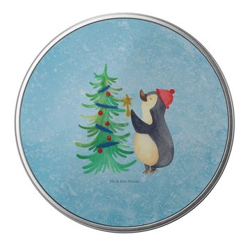 Mr. & Mrs. Panda Aufbewahrungsdose Pinguin Weihnachtsbaum - Eisblau - Geschenk, Wintermotiv, Weihnachten (1 St), Besonders glänzend