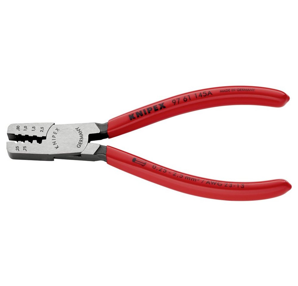 Thumbnail - Knipex Crimpzange Knipex 97 61 145 A Crimpzange Aderendhülsen 0.25 bis 2.5 mm²