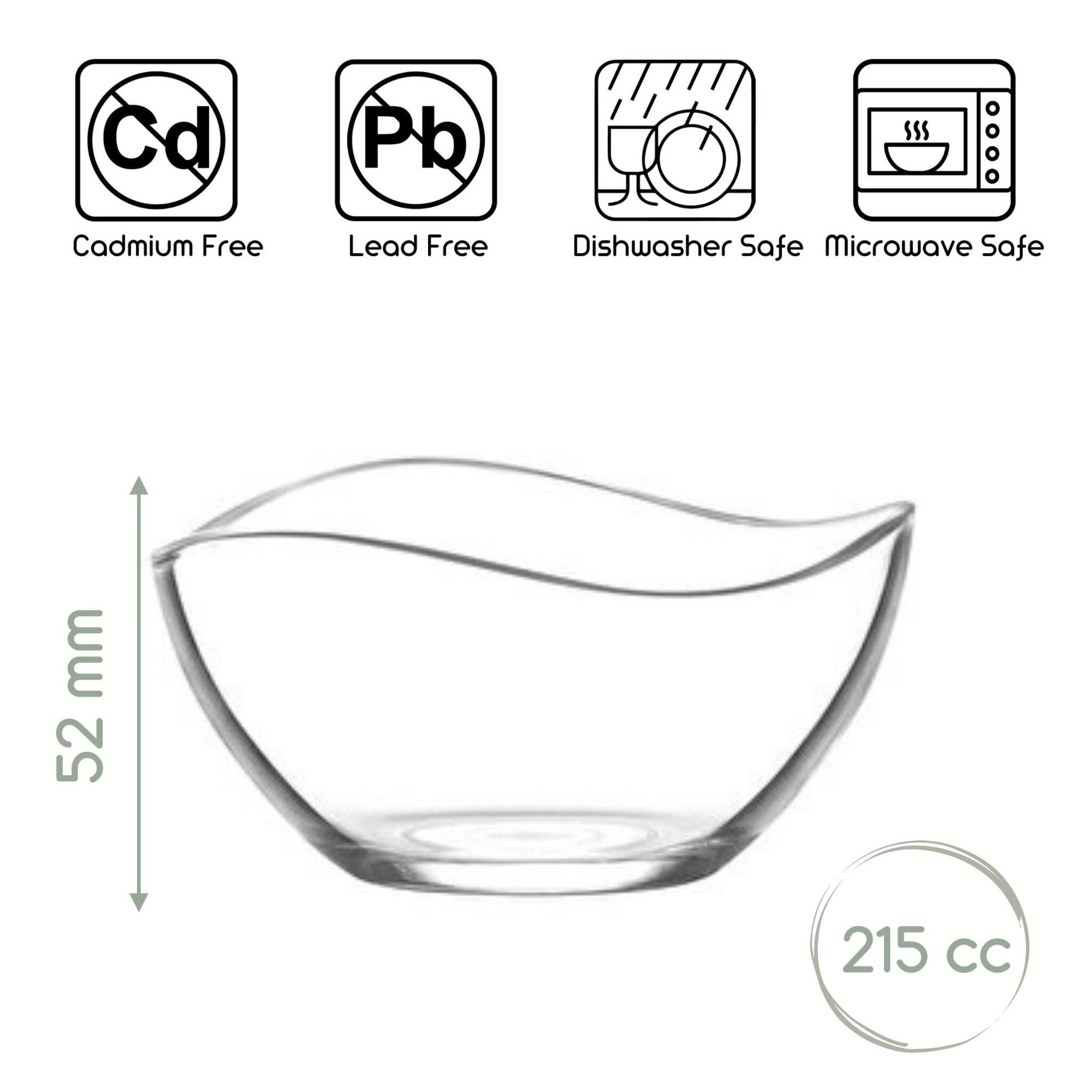 LAV Dessertschale Vira Glasschalen 215 ml, Glas, (6er-Set, 6-tlg), Geschwungene Form, ideal für Desserts, Snacks, Dips – Bild 5 von 5