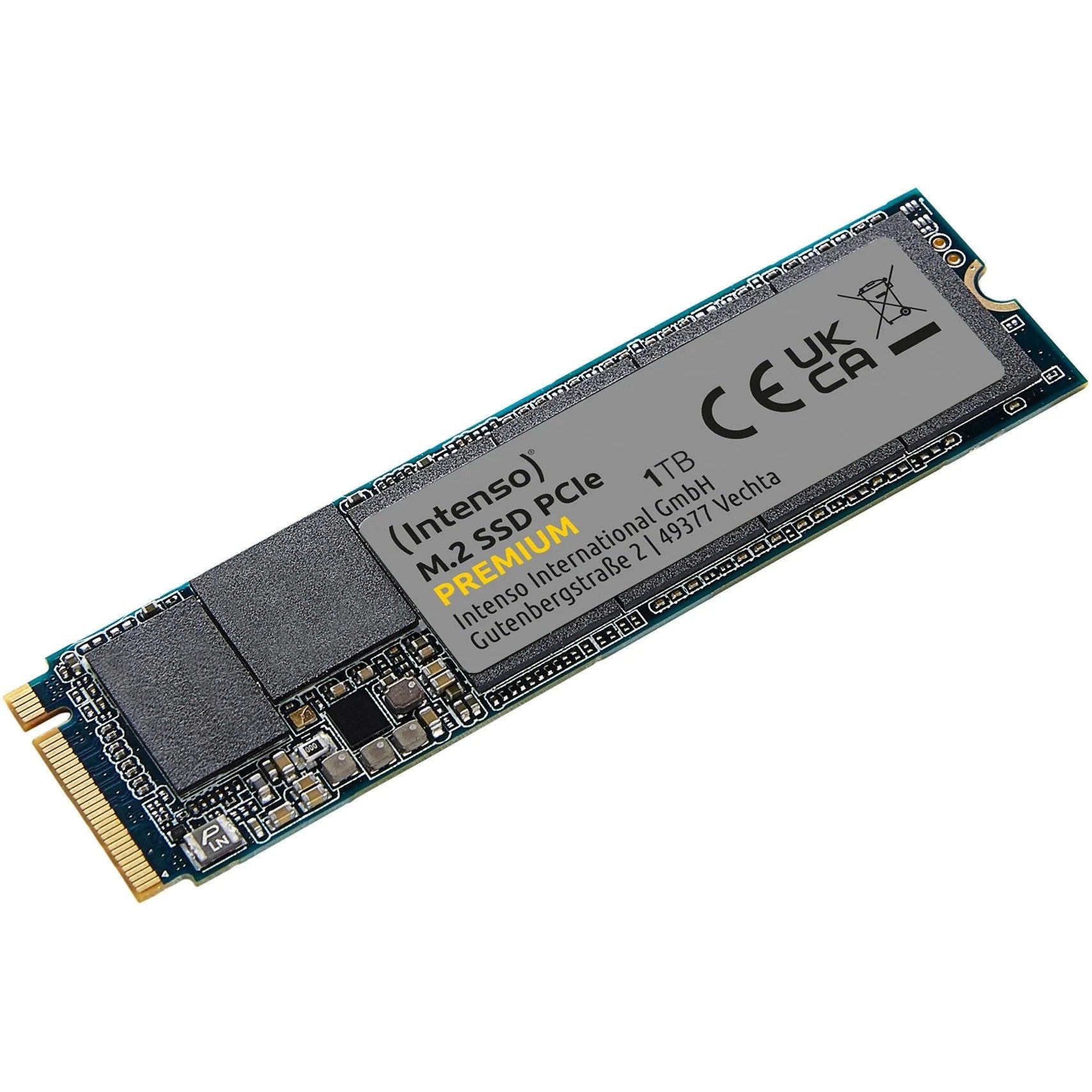 Intenso PCIe Premium 500GB NVMe SSD Gen3 M.2 interne SSD (500 GB) M.2" 2100 MB/S Lesegeschwindigkeit, 1700 MB/S Schreibgeschwindigkeit, PCIe Gen3x4, NVMe 1.3, SLC Cache, 3D NAND