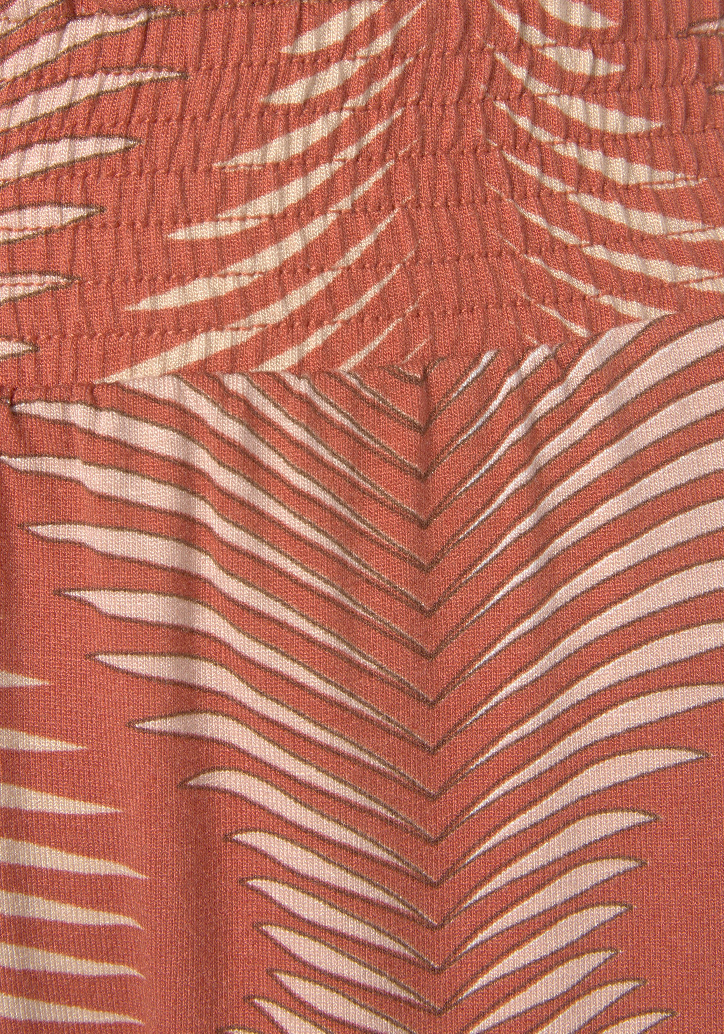 LASCANA Pyjamashorts (1-tlg) mit modisch Terracotta bedruckt hoher Taille