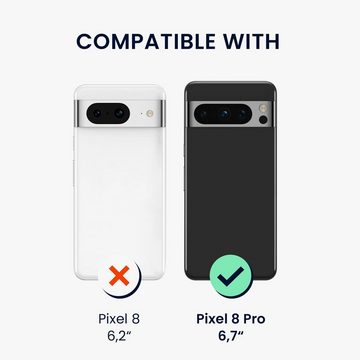 kwmobile Handyhülle Hülle für Google Pixel 8 Pro Kunststoff, Handyhülle mit Kameraschutz - Anti-Gelb Case Transparent Schwarz