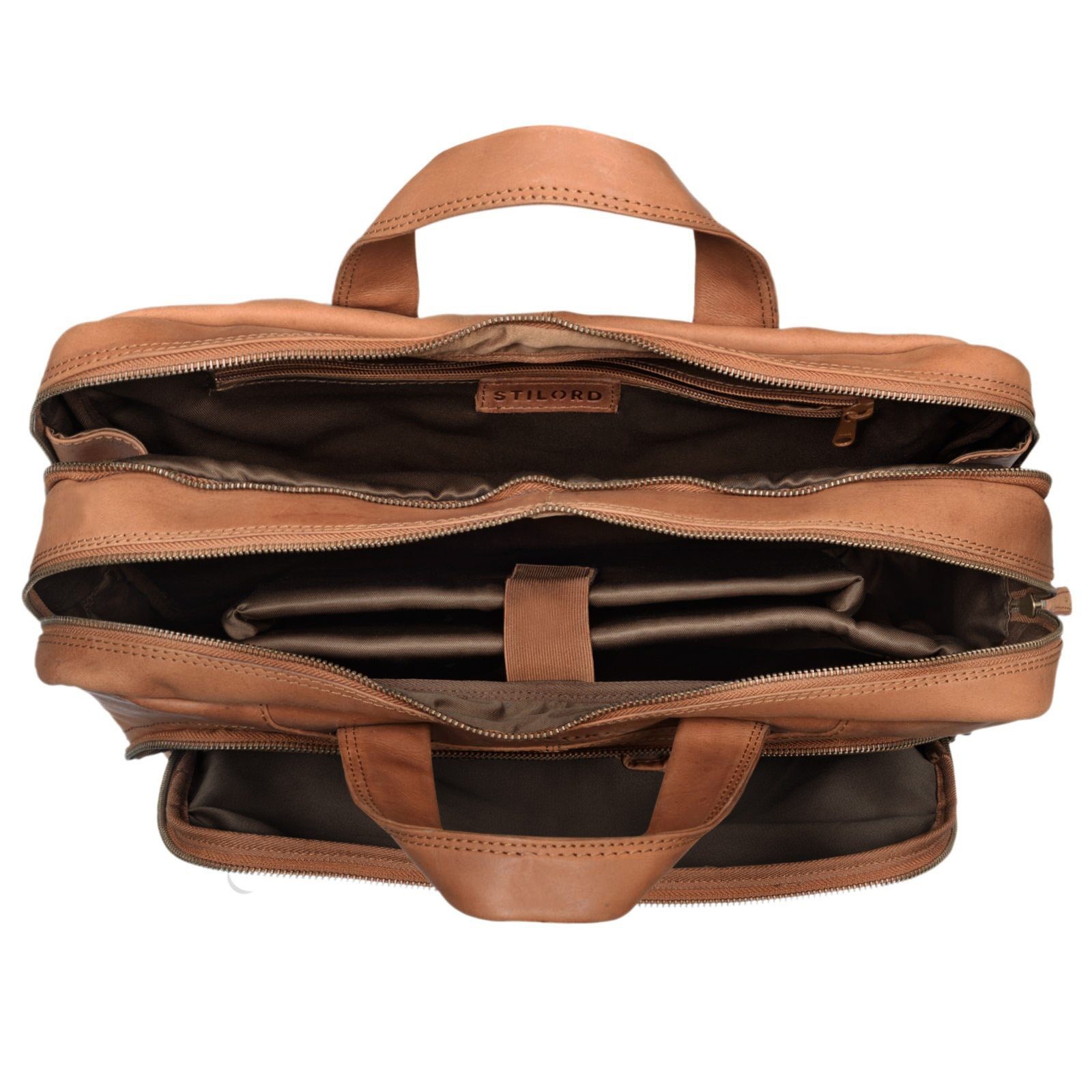 STILORD Laptoptasche "Alan" Umhängetasche Leder groß
