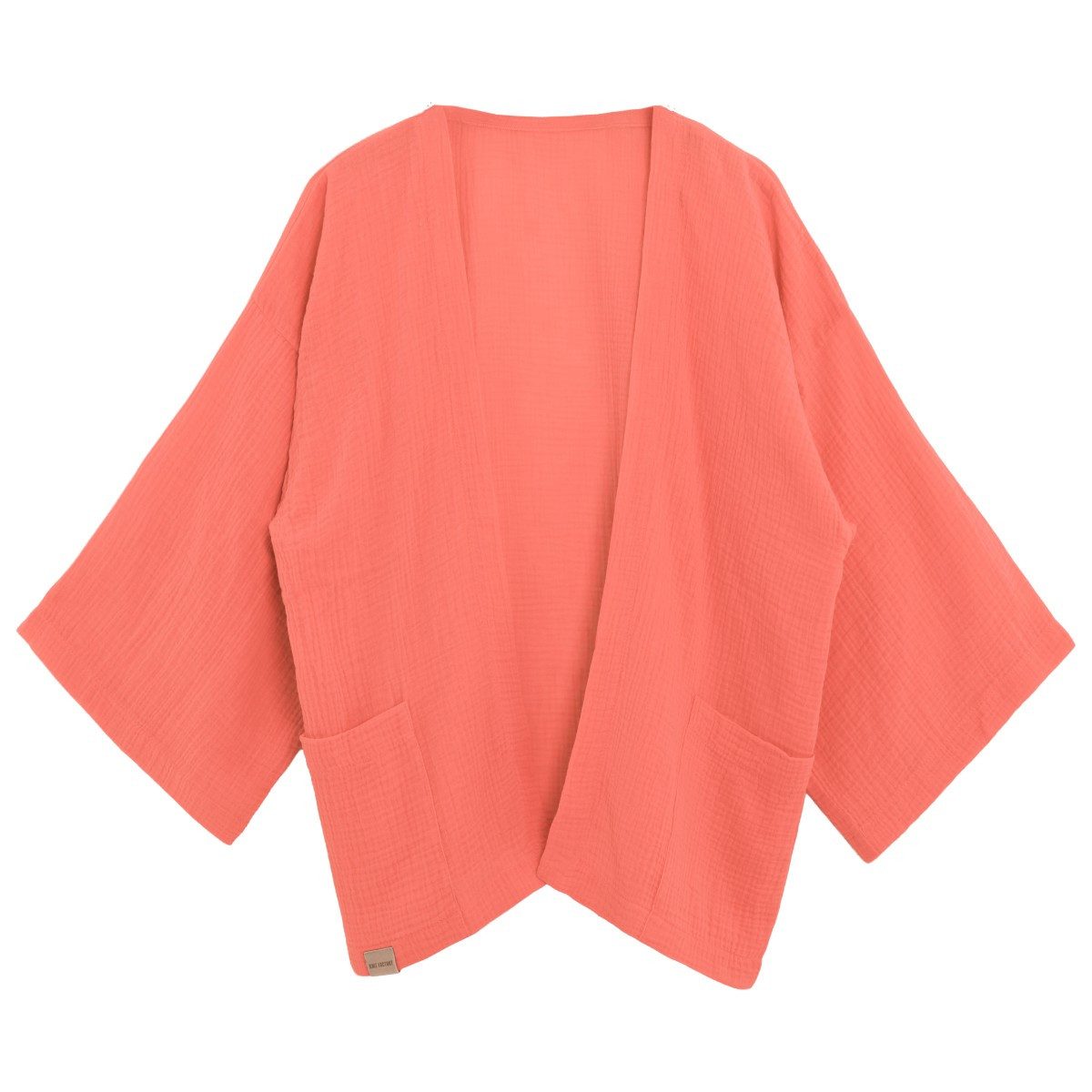 Knit Factory Pareo Elva Kurz Sunset Orange 36 42 36/42, (Spar-Set, 1-St. 1 x Elva Kimono Kurz Sunset Orange - 36/42), Modell Elva, für Frühjahr, Sommer