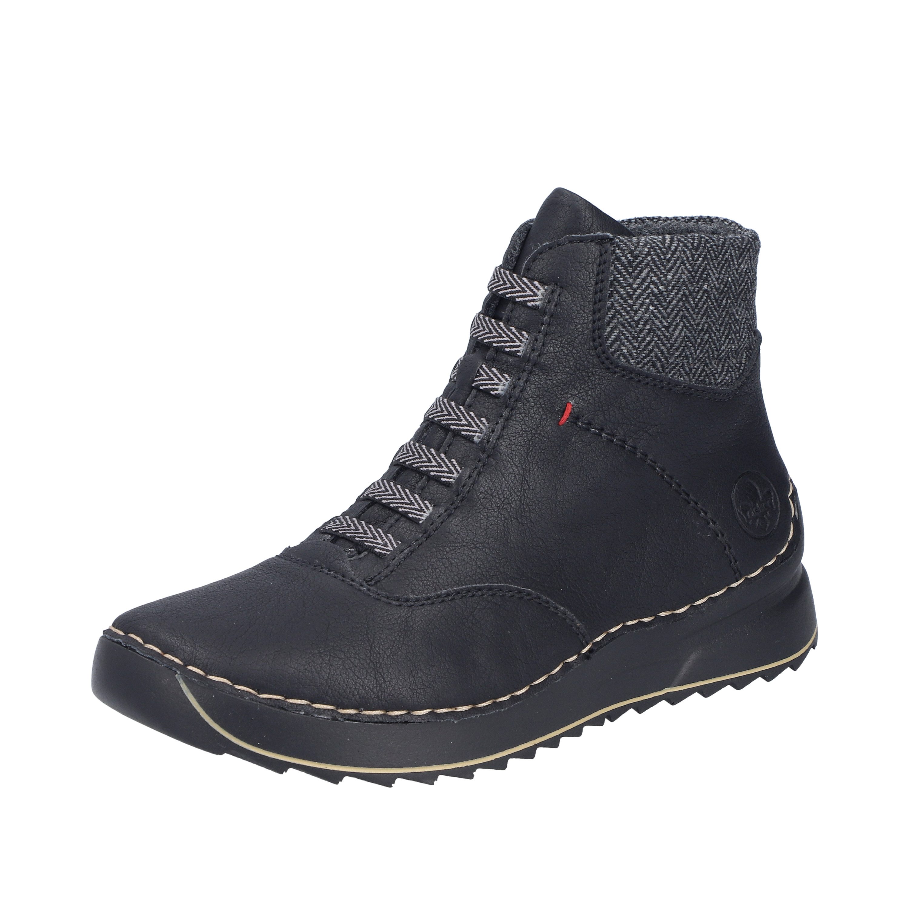 Rieker Schnürboots Stiefelette, Plateauboots mit Profilsohle
