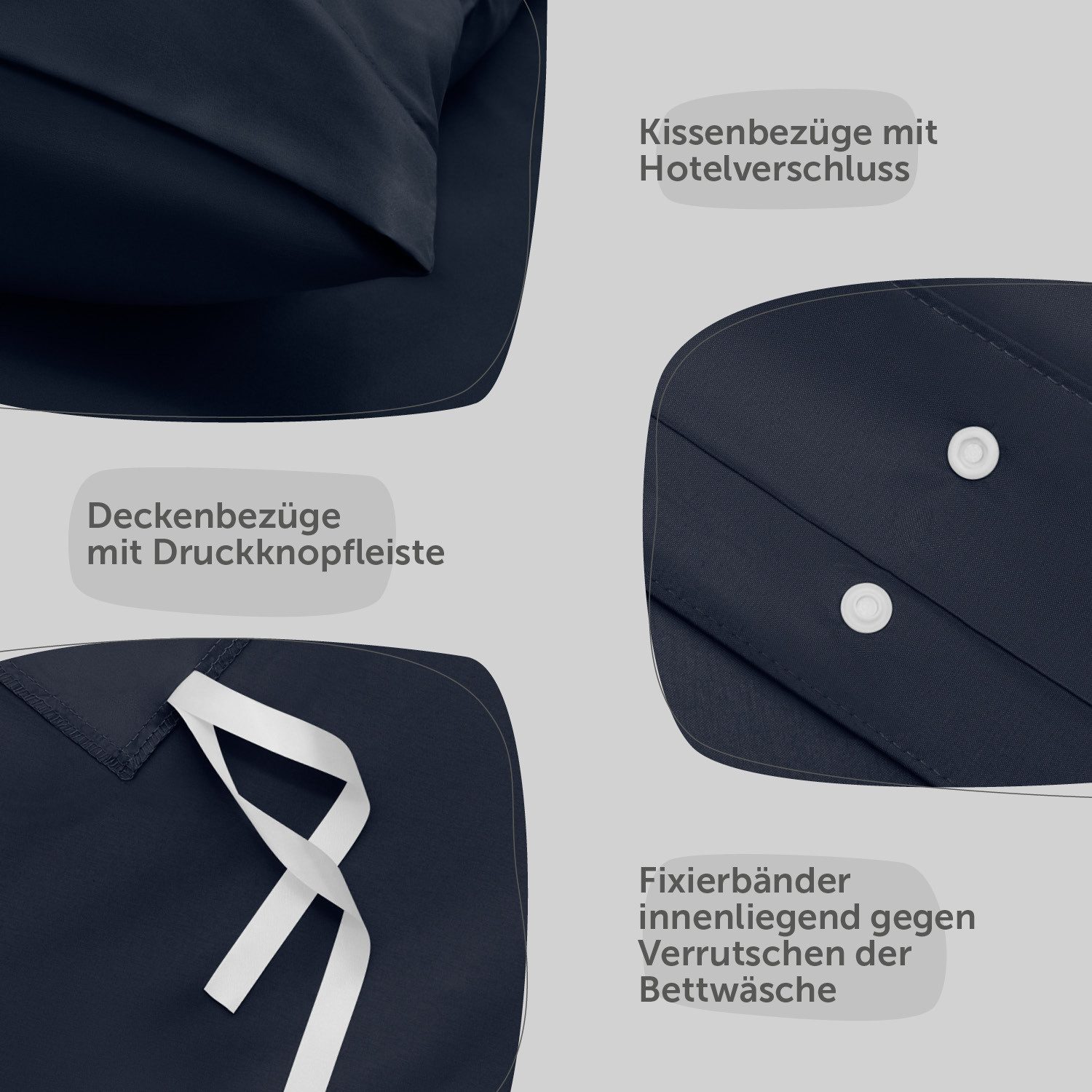Blumtal Bettwäsche Oeko-TEX zertifizierte Mikrofaser Bettwäsche pflegeleicht & faltenfrei, Mikrofaser, Bettbezüge aus Atmungsaktivem Mikrofaser – Bild 4 von 5