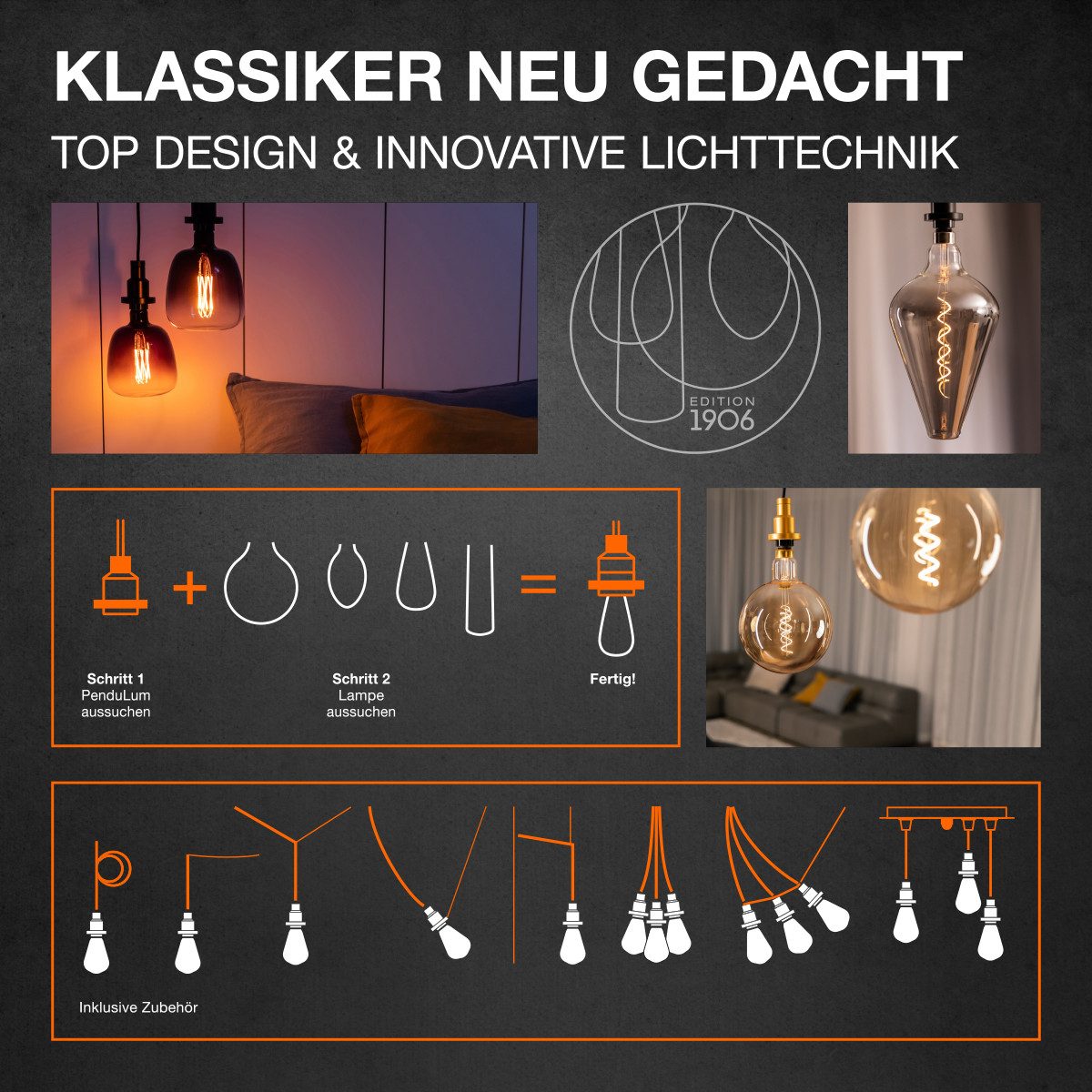 Ledvance LED-Leuchtmittel Vintage 1906 Classic B 22 Filament 2.5W 824 Gold E14, E14, 1 St., Warm Comfort Light, Einfacher Austausch von Standardglühlampen