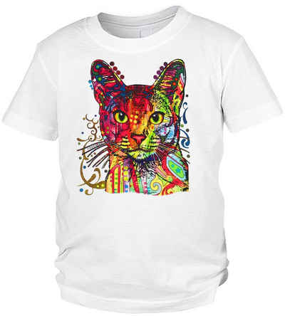Tini - Shirts Print-Shirt Katzen Motiv Kindershirt buntes Katzenshirt für Kinder : Abyssinian