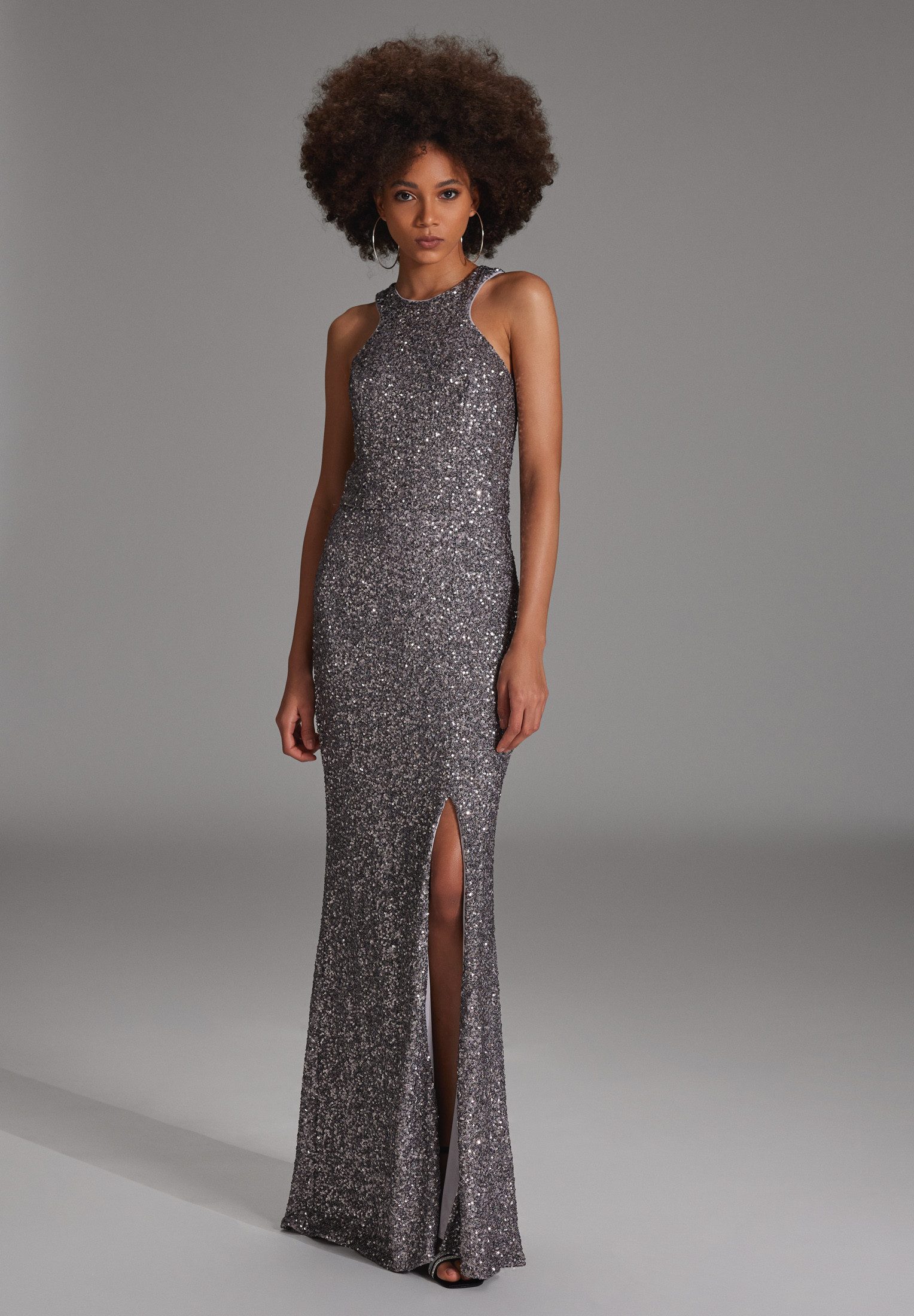 SWING Abendkleid Figurbetonte Passform mit fließendem Rockteil
