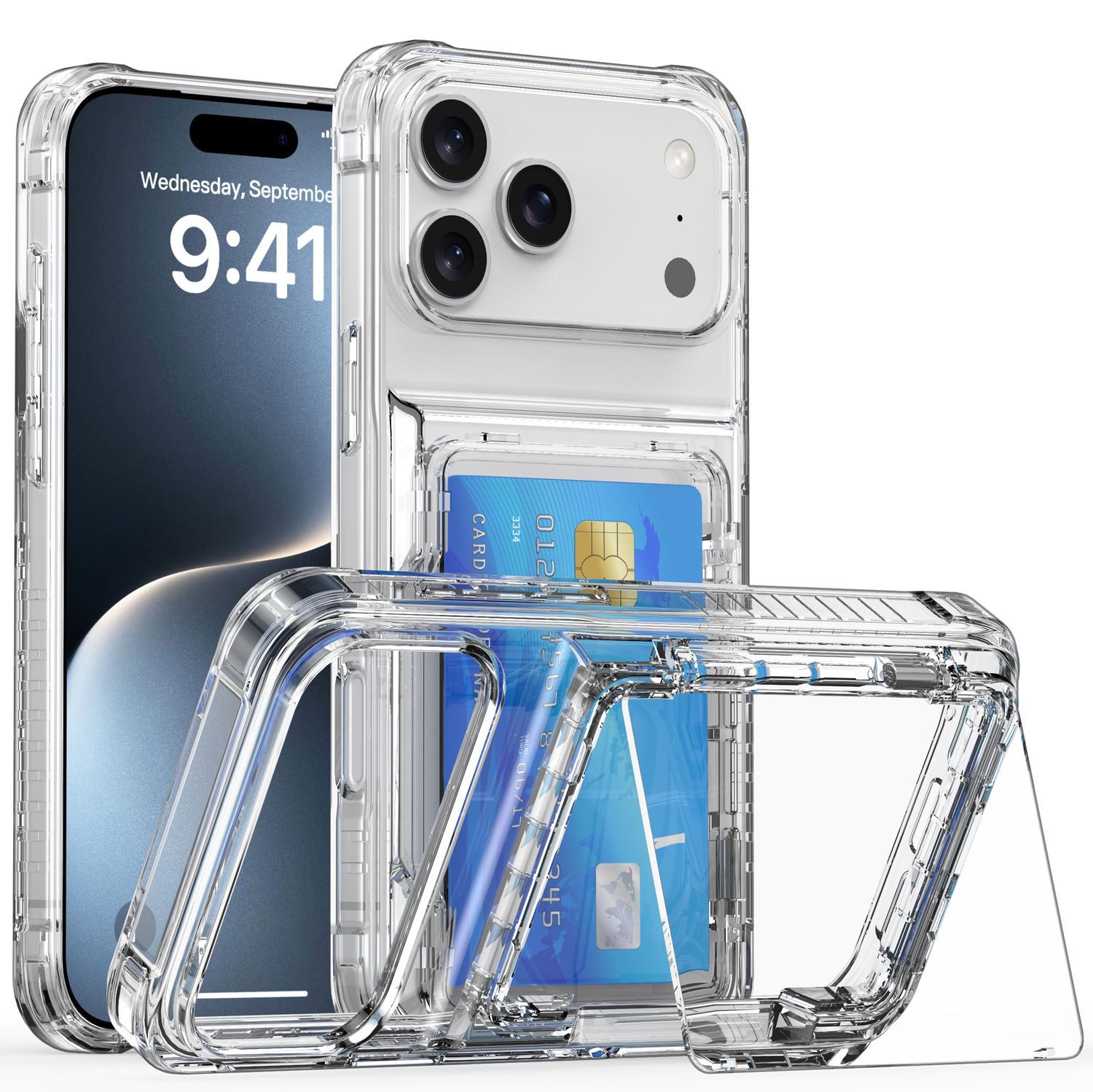 Cadorabo Handyhülle für iPhone 17 PRO MAX Hülle Apple iPhone 17 PRO MAX, Hülle mit Kartenfach Schutzhülle Case Cover TPU Etui Stoßfest Slim