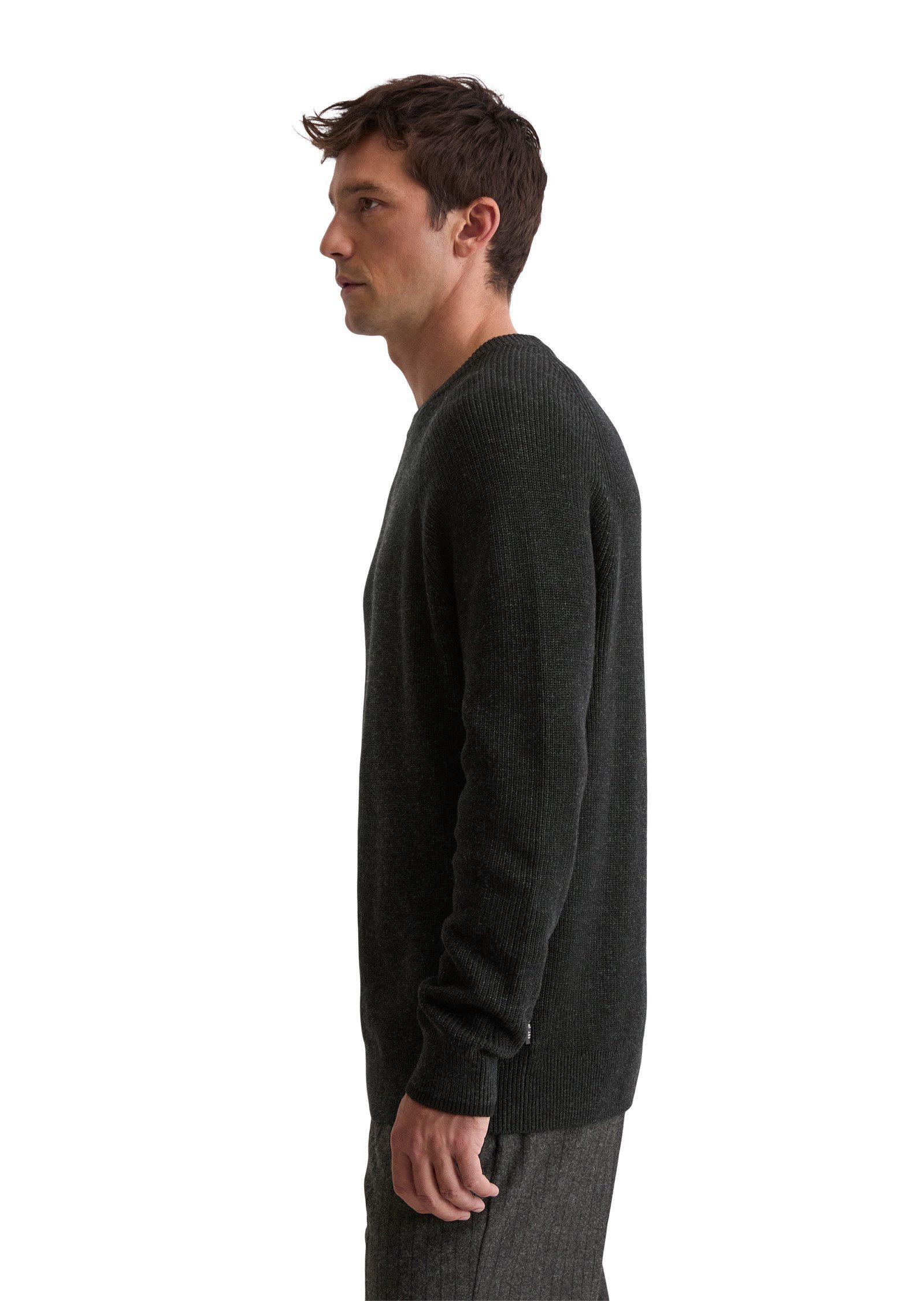 Marc O'Polo Rundhalspullover aus weichem Baumwoll-Schurwoll-Mix günstig online kaufen