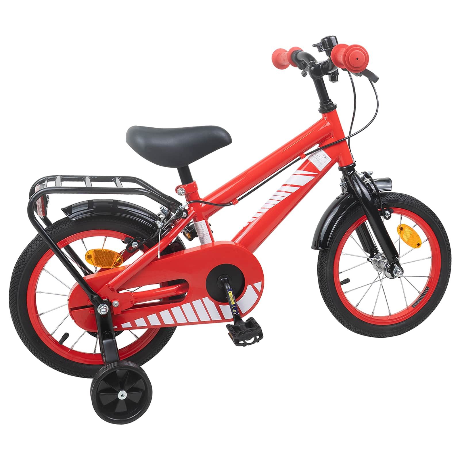 vidaXL Kinderfahrrad 90 x 49 x 67,5 cm Kinderfahrrad 12 Zoll für 2-4 Jahre alt Rot Stützräd