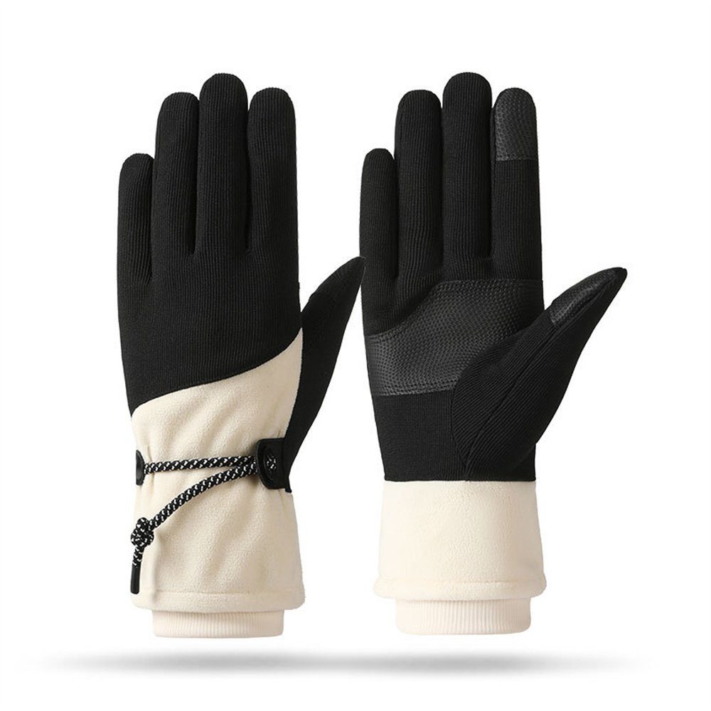 Schwarz Handschuhe Sport Rouemi Warm Outdoor Skihandschuhe Damenhandschuhe, Anti-Skid Skiing