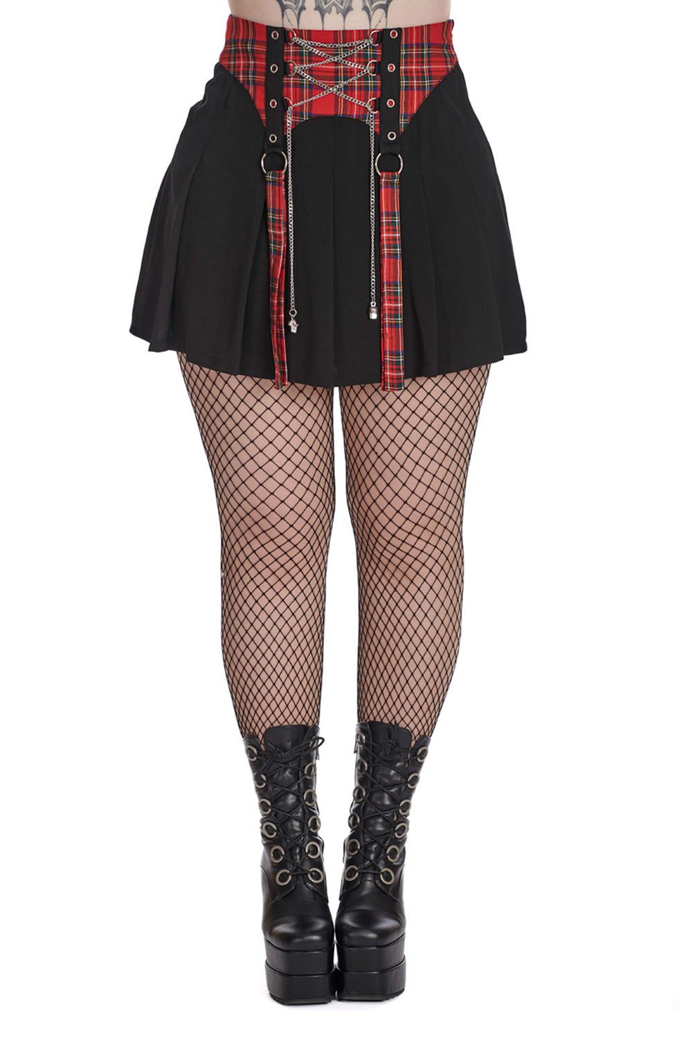 Banned Plisseerock Isadora Tartan Punk Gothic Goth Grufti