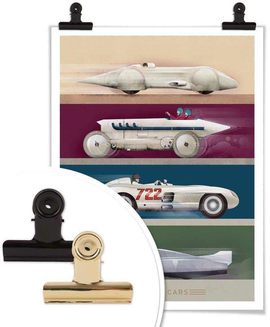 Rennwagen, Poster, Bild, Vintage St), Autos (1 Auto Wandposter Wall-Art Poster Wandbild, Retro